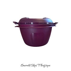 Tupperware Microwave Rice Cooker Steamer 3 Piece Set Purple  8042, 8043, 8044